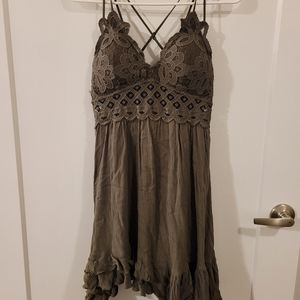 Dark Forrest green summer dress